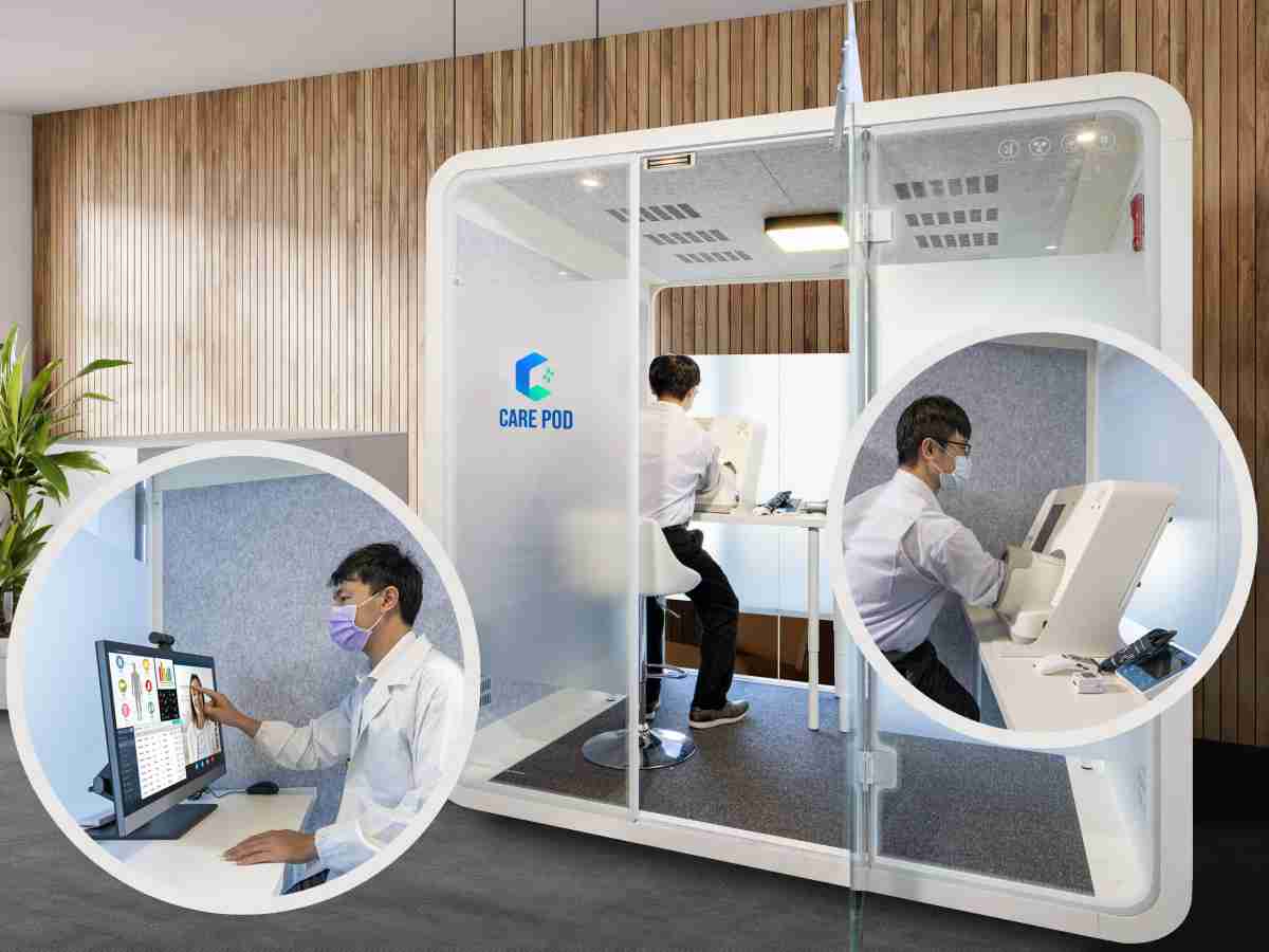 达擎于医疗科技展中展出＂远距诊疗舱＂，，，以因应医疗数字化及社会高龄化趋势下、、复诊及慢性病患等族群对于远距看诊需求逐渐升高所推出的创新整合方案。。。。多功能合一、、、高隐私性的远距诊疗舱可根据病患端与医师端的不同需求，，，提供弹性化及客制化功能，，节省医生和病患的精力及时间