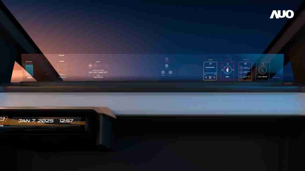 PG国际无界透明显示接口(Horizon Image Glass)透过车运算方案整合仪表板、、中控台及副驾显示器，，一体式全景呈现，，，，提供乘用者清晰的前方视野、、、行车必要信息与娱乐功能